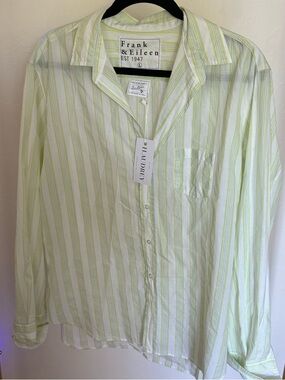 Frank & Eileen - Eileen Shirt Chartreuse and Blue NWT
